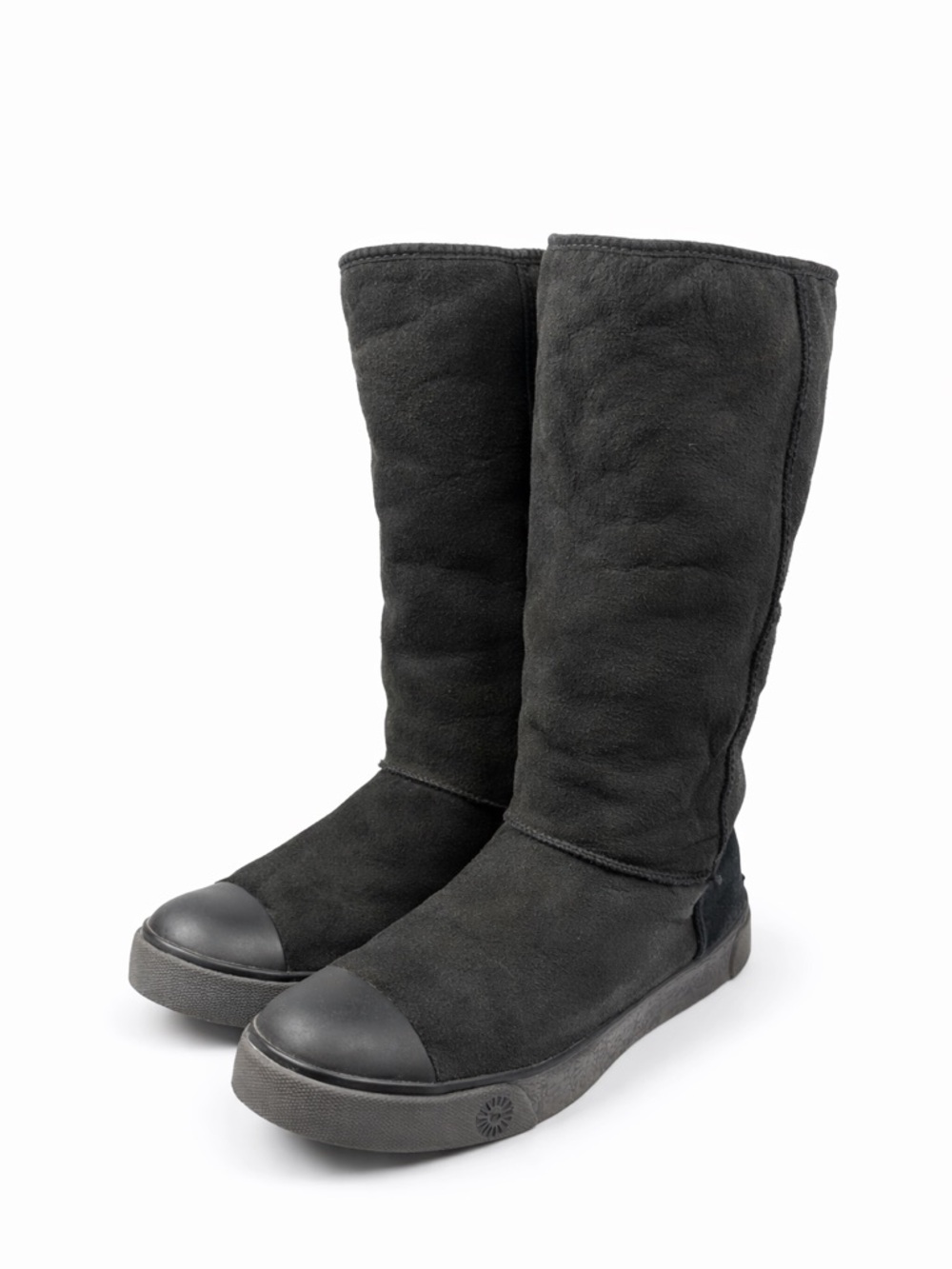 UGG Black Tall Cap Toe Boots Women's 9.5‎ Shearling Winter
